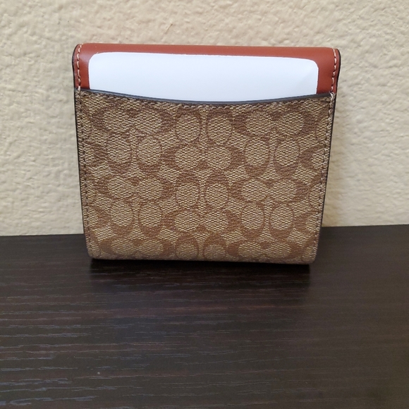 Coach Small Trifold Wallet In Signature Canvas - Picture 8 of 13